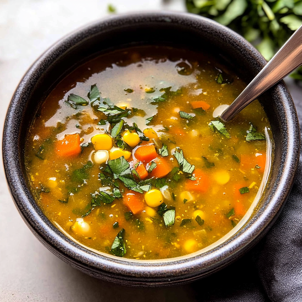 Recipe preparation for Corn Vegetable Soup