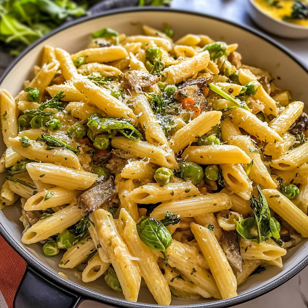 Recipe preparation for Spicy Pasta Primavera