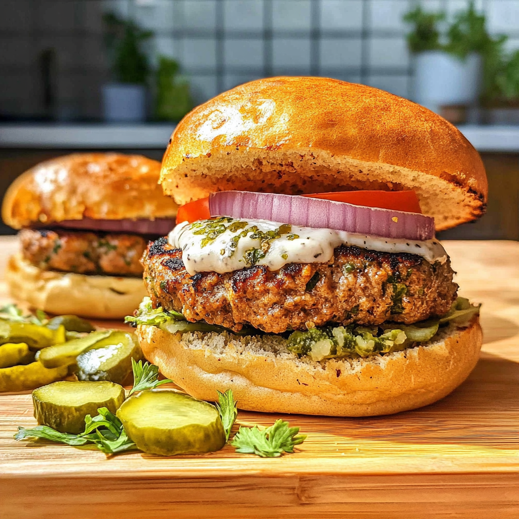 Recipe preparation for Savory Turkey Vegan Burger