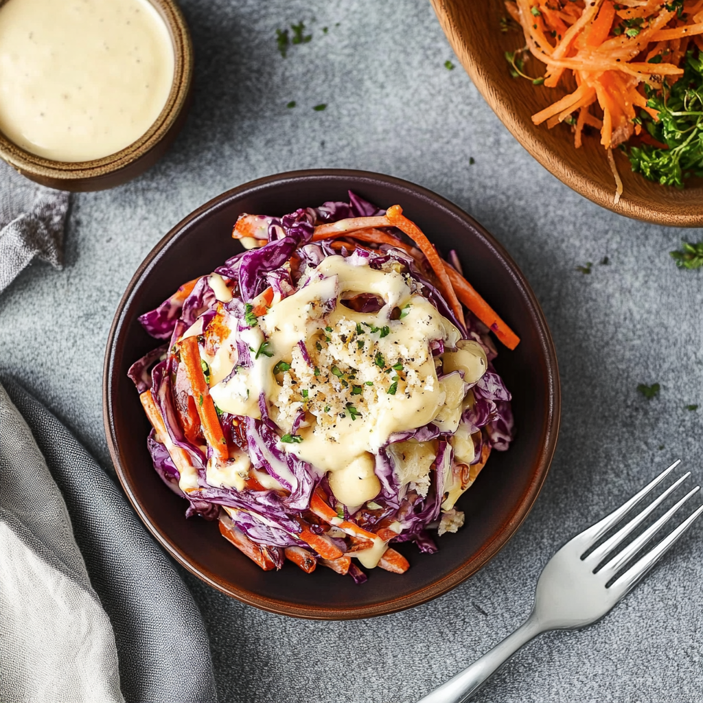 Recipe preparation for Savory Coleslaw