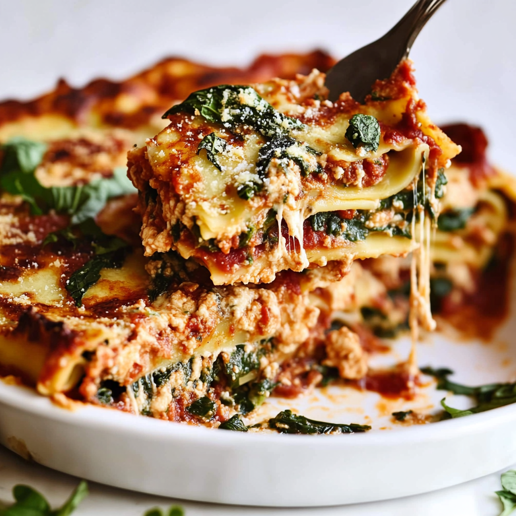 Recipe preparation for Classic Spinach Vegan Lasagna