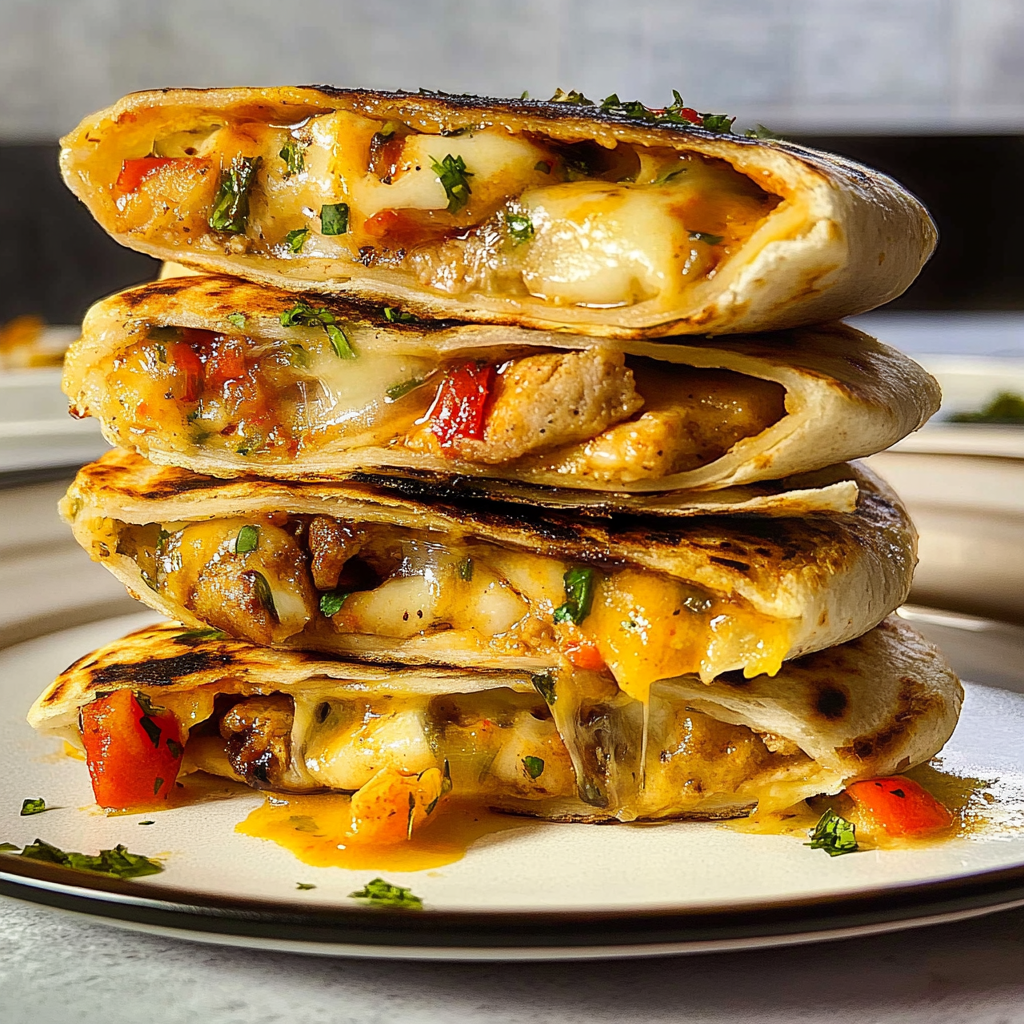 Recipe preparation for Steak Cheese Quesadillas on Blackstone
