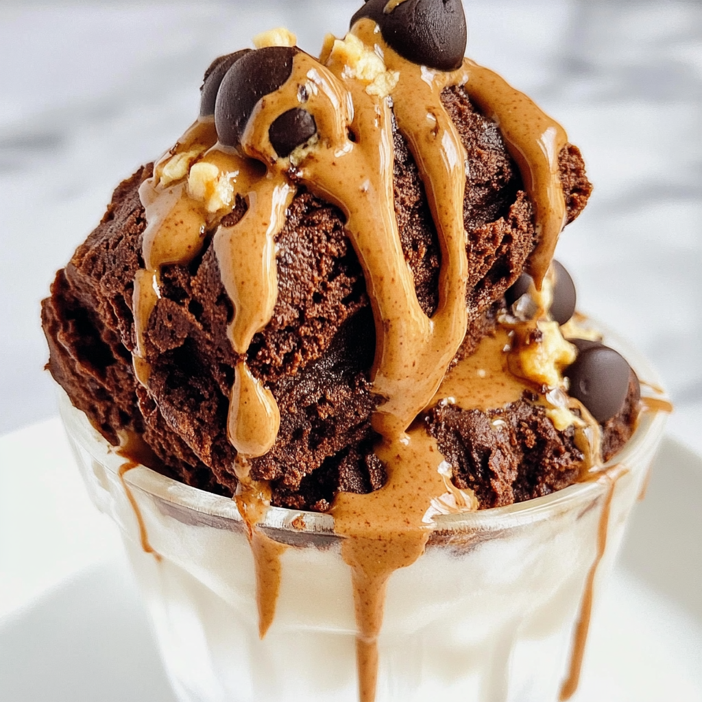 Recipe preparation for Easy Brownie Batter Ice Cream
