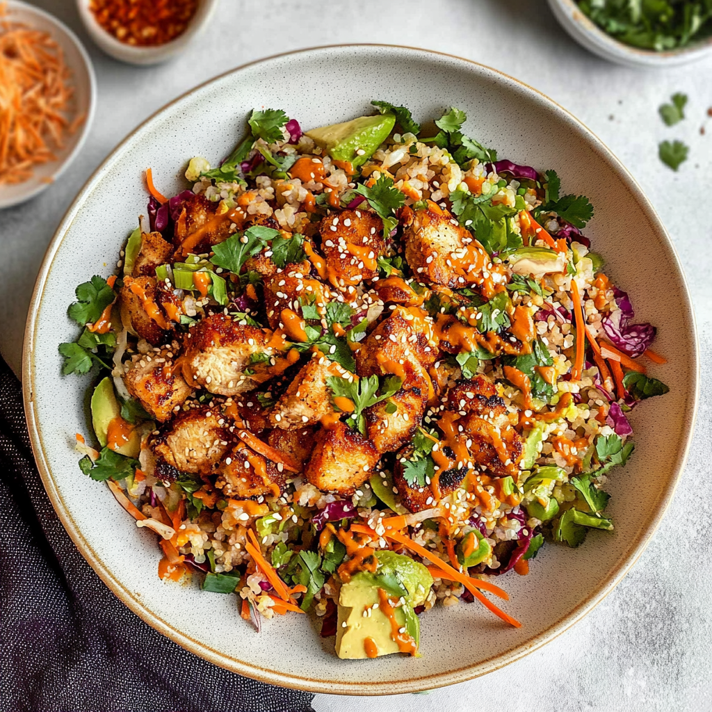 Recipe preparation for Asian Chicken Crunch Salad