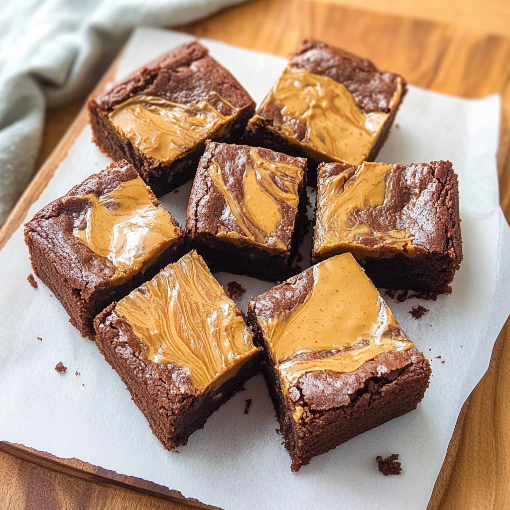 Recipe preparation for Peanut Butter Brownies