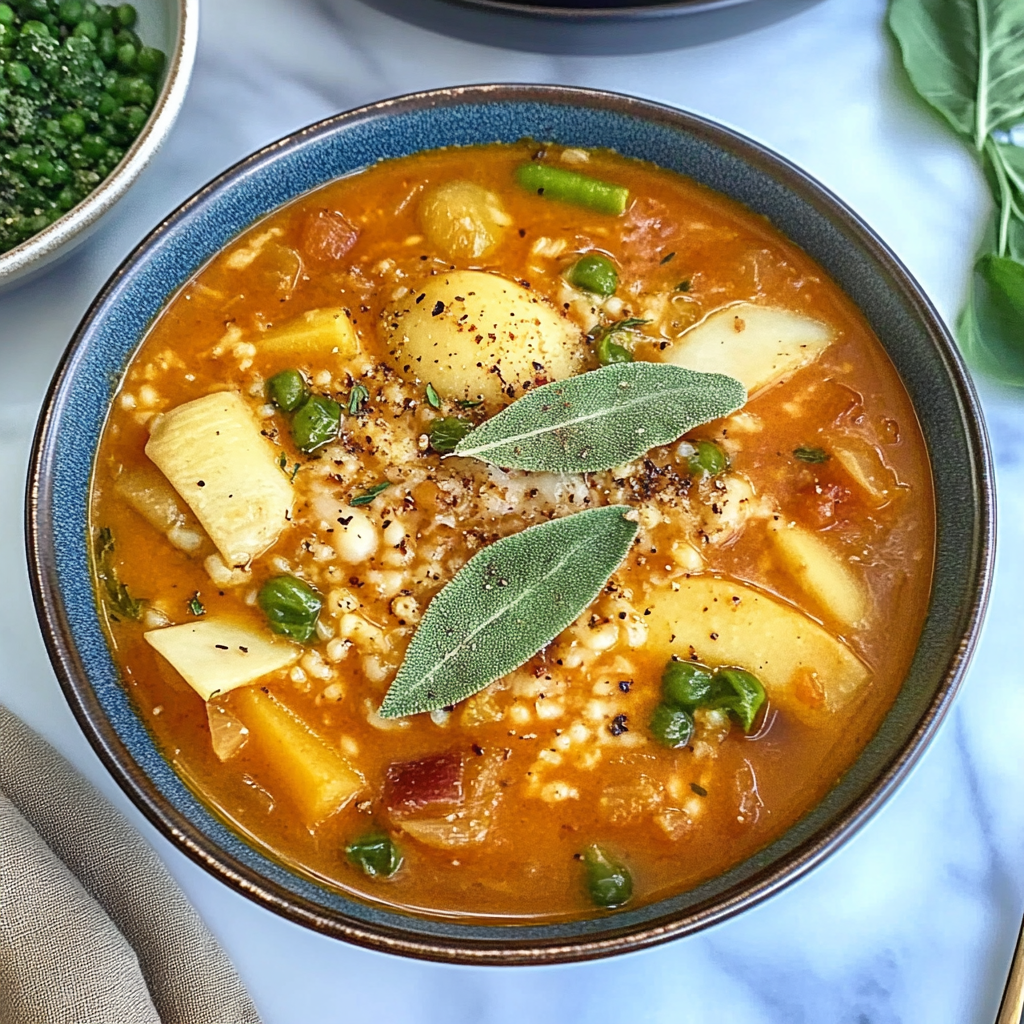 Recipe preparation for One Pot Creamy Vegetable Soup