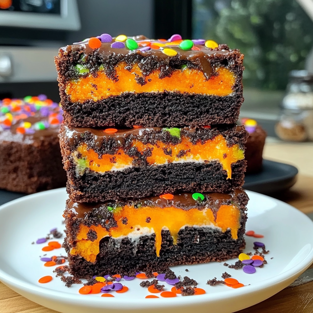 Recipe preparation for Halloween Brookies
