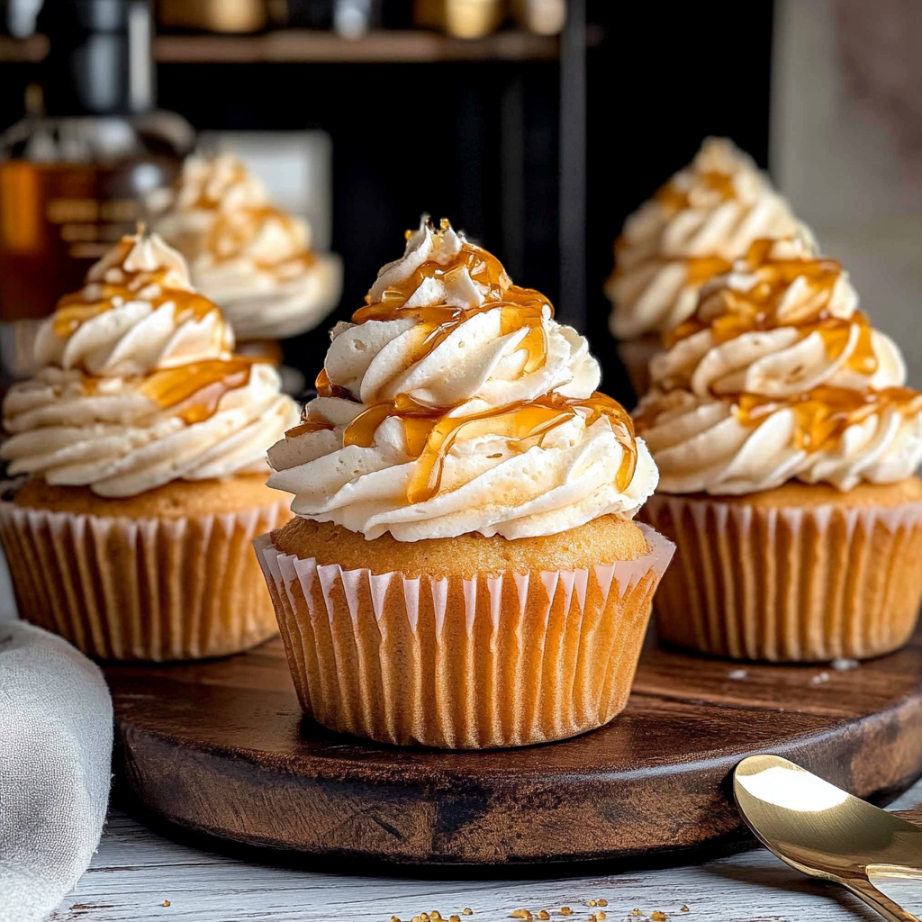 Recipe preparation for Harry Potter Butterbeer Cupcakes - In Bloom Bakery