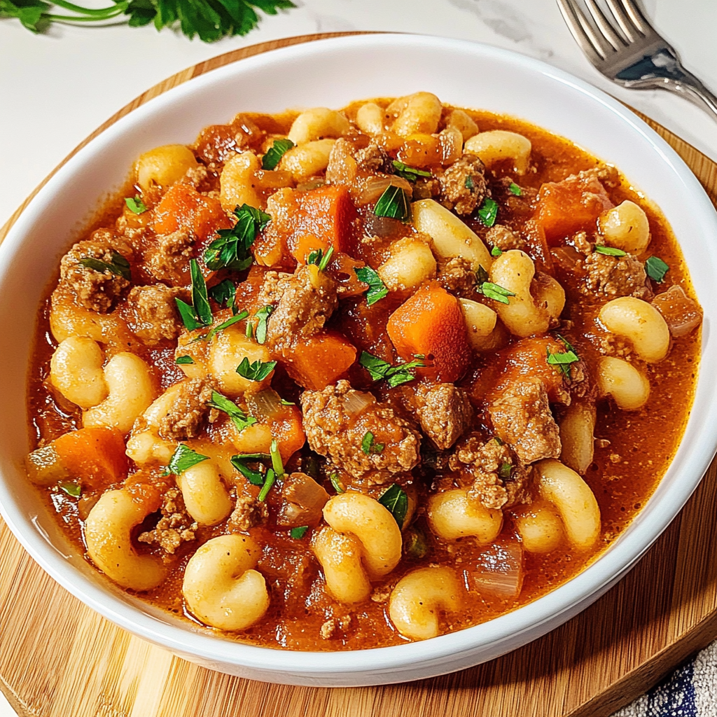 Recipe preparation for Grandma's Goulash