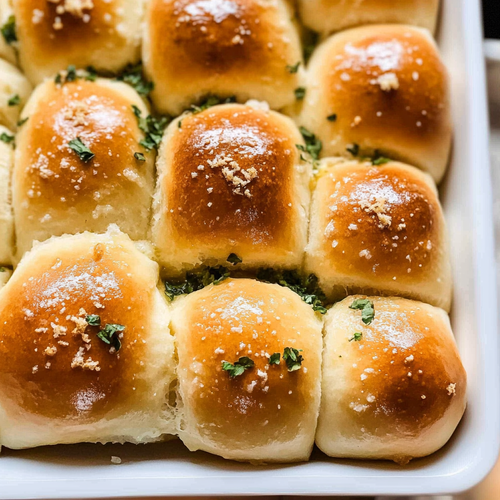 Recipe preparation for Garlic Butter Bread Rolls