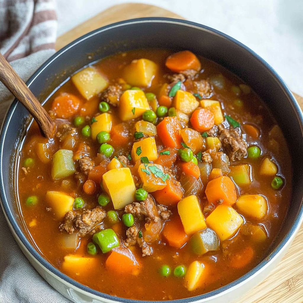 Recipe preparation for Vegetable Beef Soup