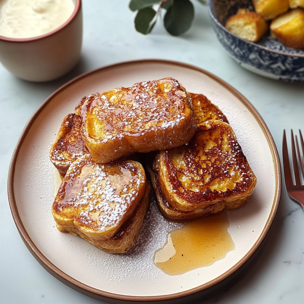 Recipe preparation for Hawaiian Roll French Toast
