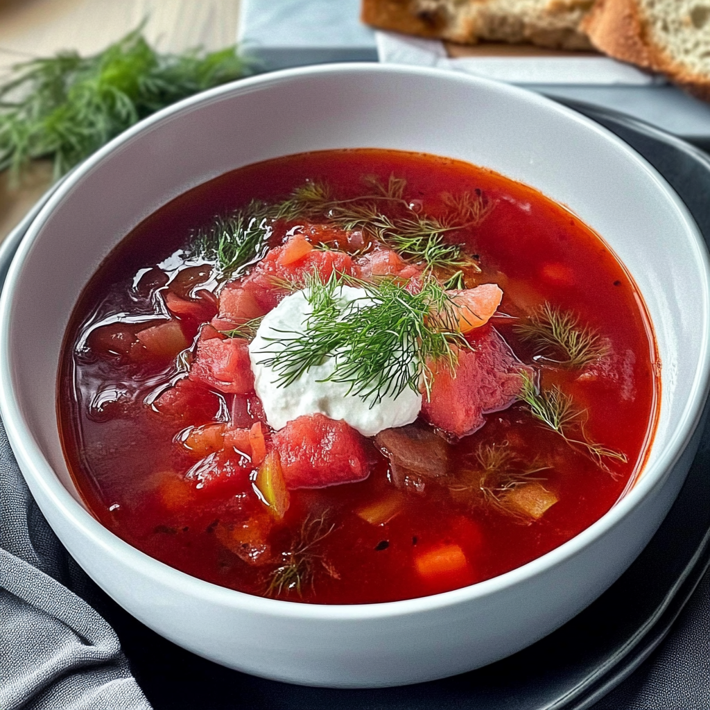 Recipe preparation for Authentic Ukrainian Borscht