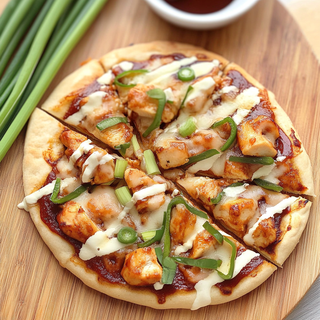 Recipe preparation for BBQ Chicken Flatbread