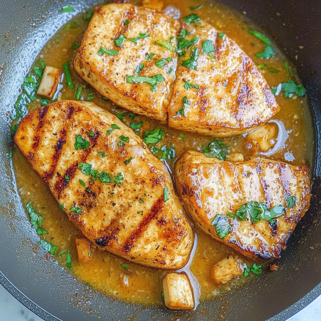 Recipe preparation for Garlic Butter Tofu