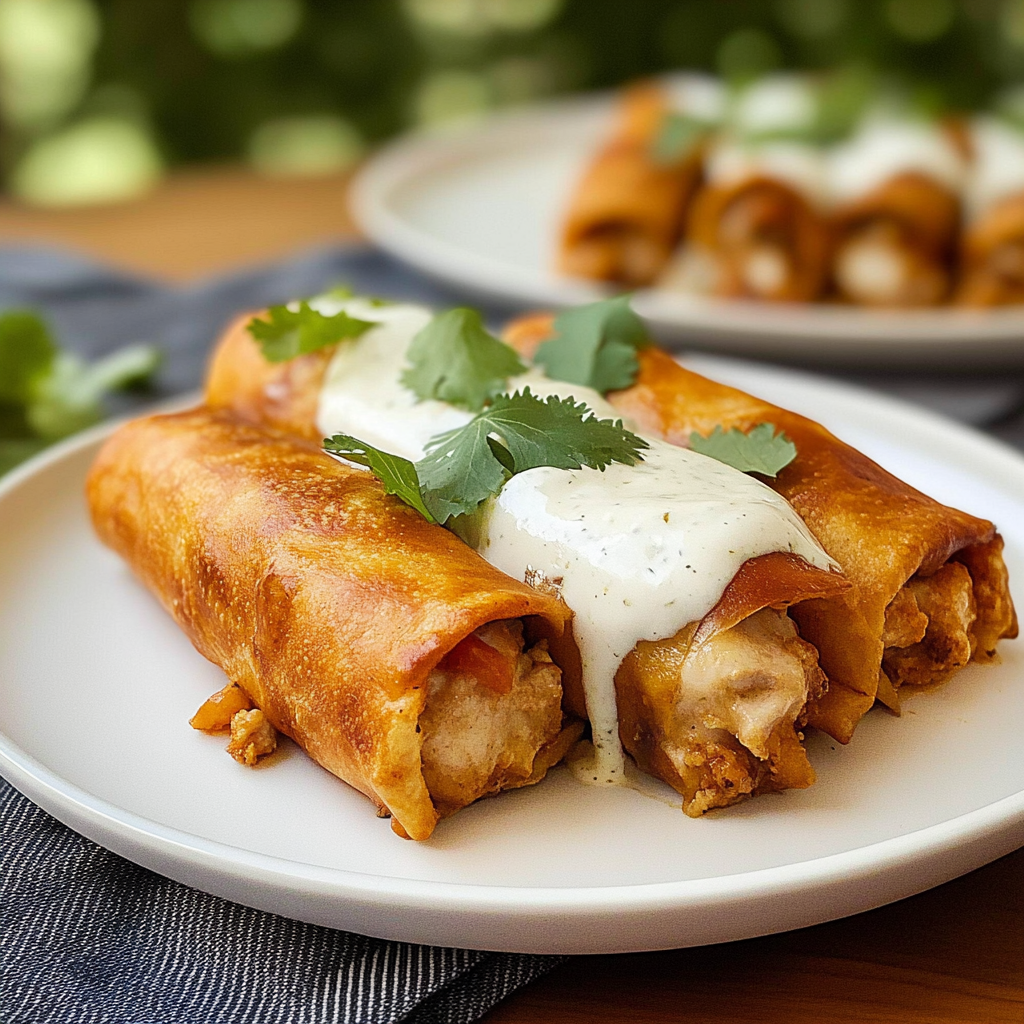 Recipe preparation for Baked Chicken Chimichangas