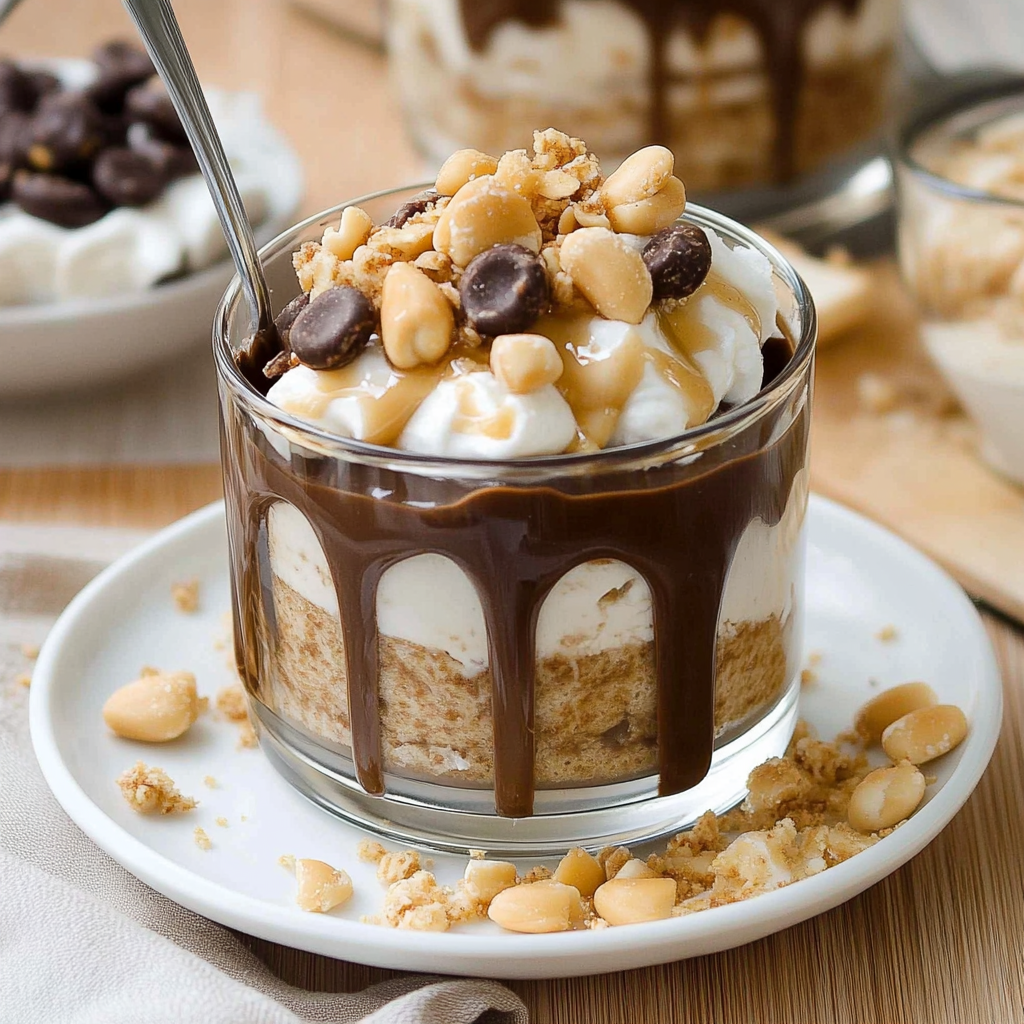 Recipe preparation for Snickers-Inspired Overnight Oats