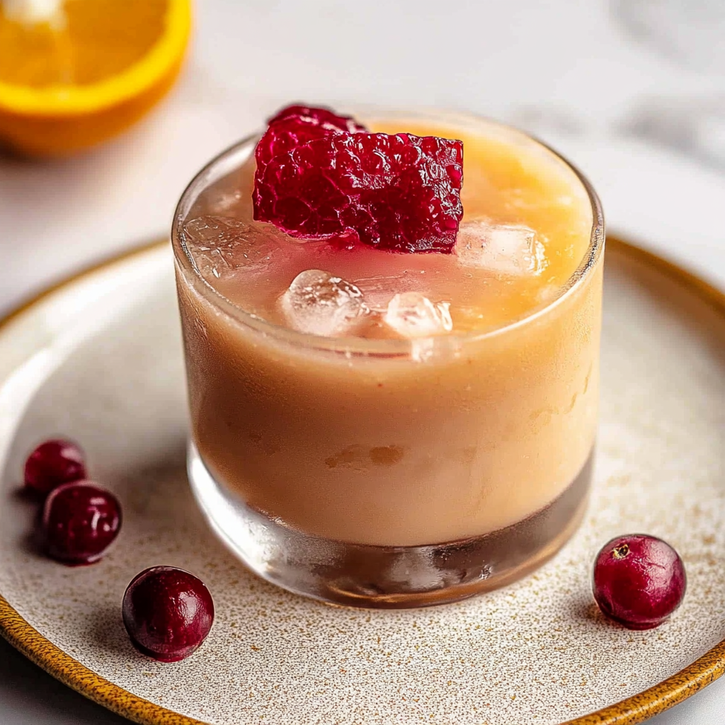 Recipe preparation for Cranberry Orange Sour Thanksgiving Cocktail