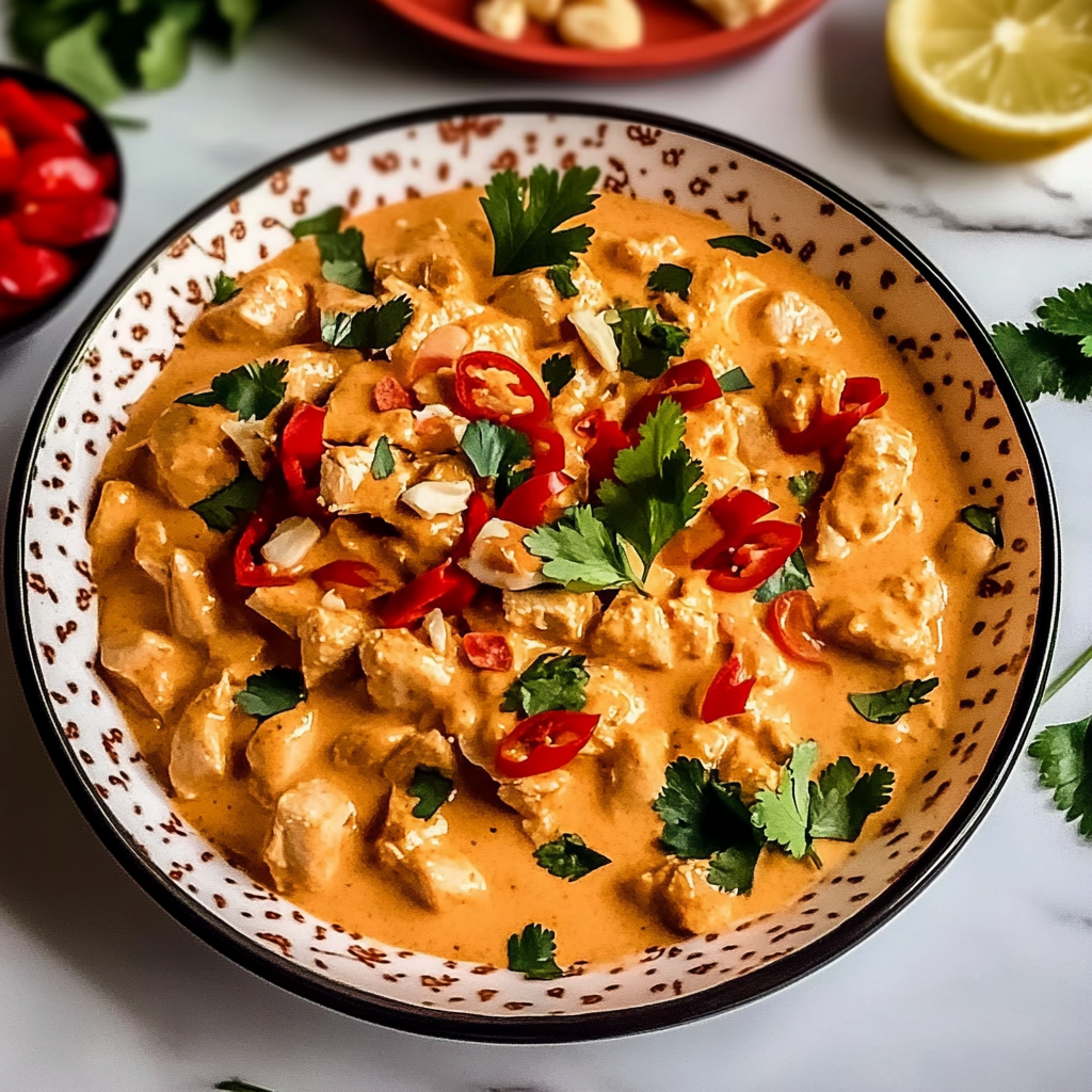 Recipe preparation for Thai Peanut Curry Chicken