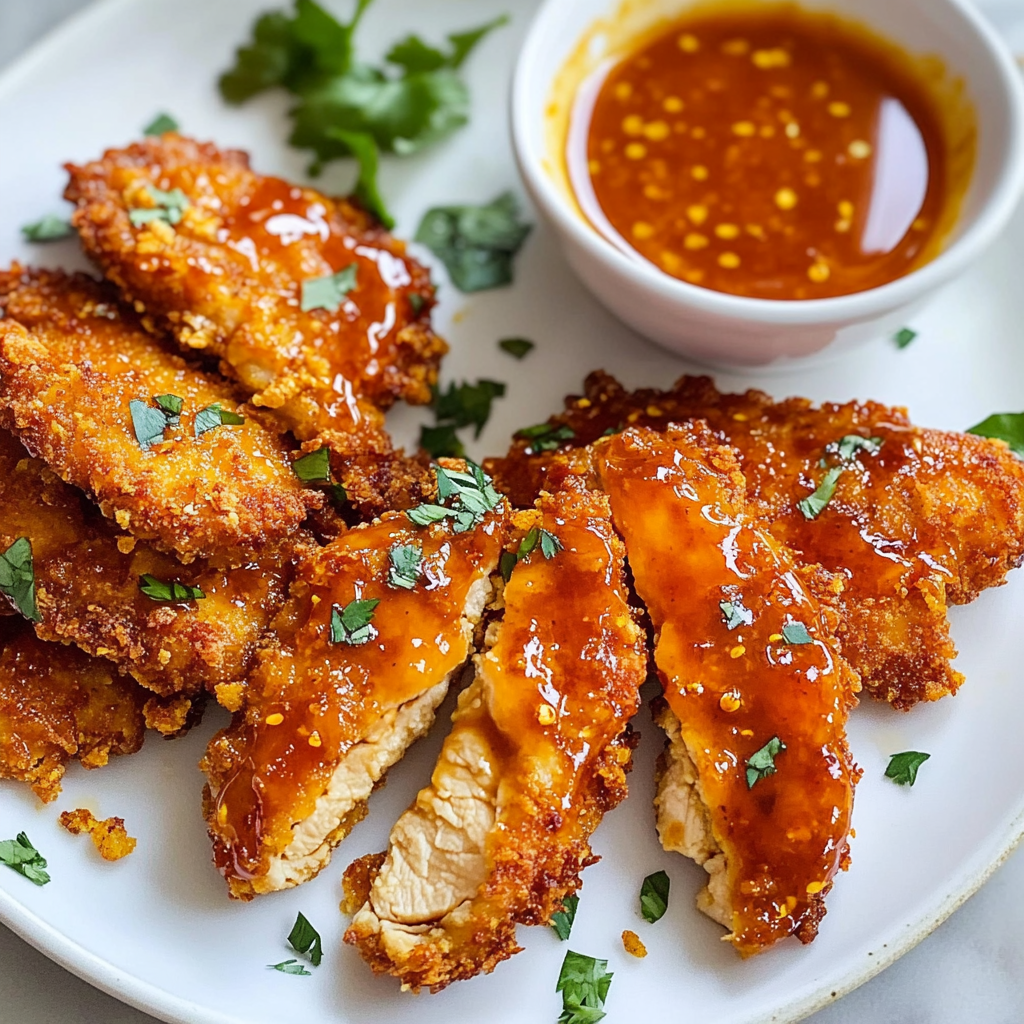 Recipe preparation for Tasty Baked Crunchy Hot Honey Chicken