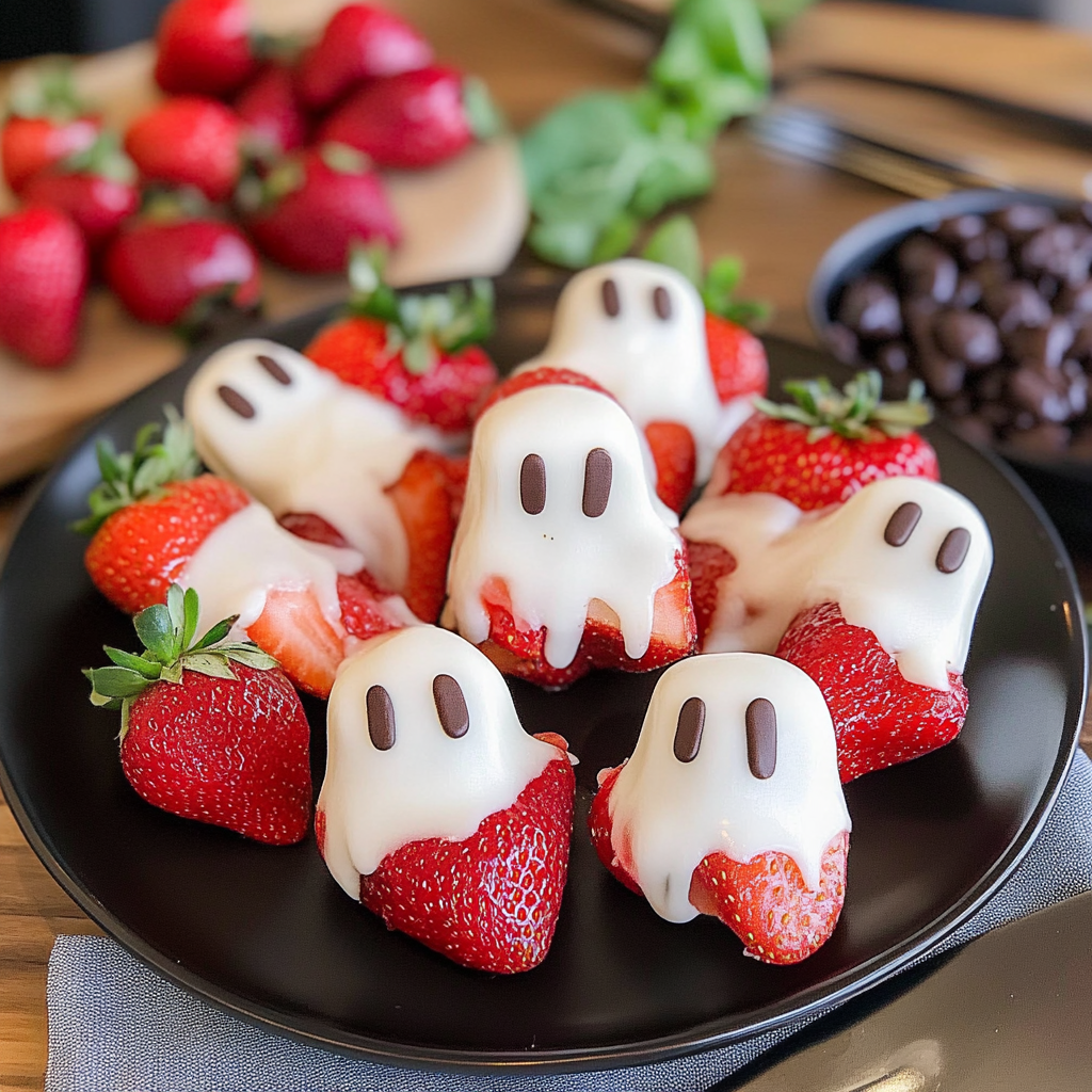 Recipe preparation for Strawberry Ghosts