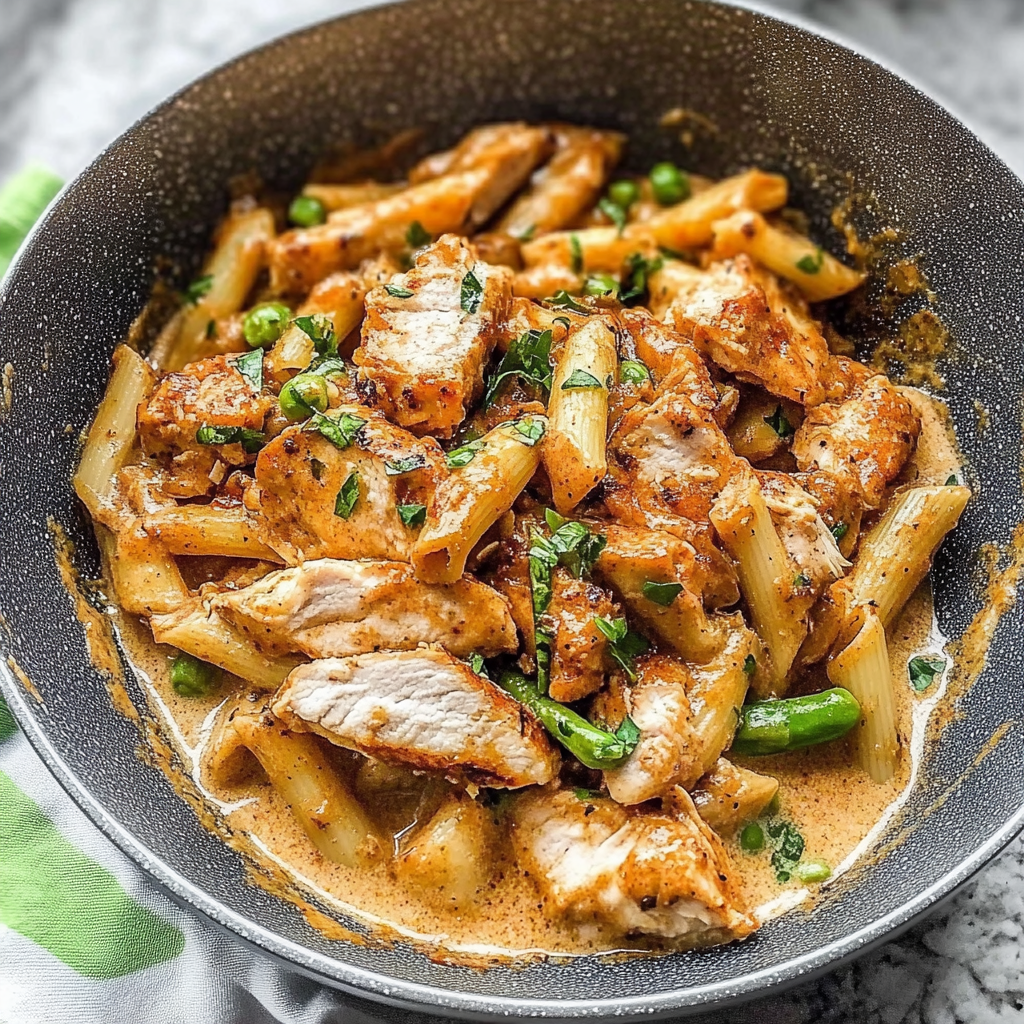 Recipe preparation for Maple Garlic Chicken Bites with Spicy Cajun Alfredo & Crispy Brussels Twists