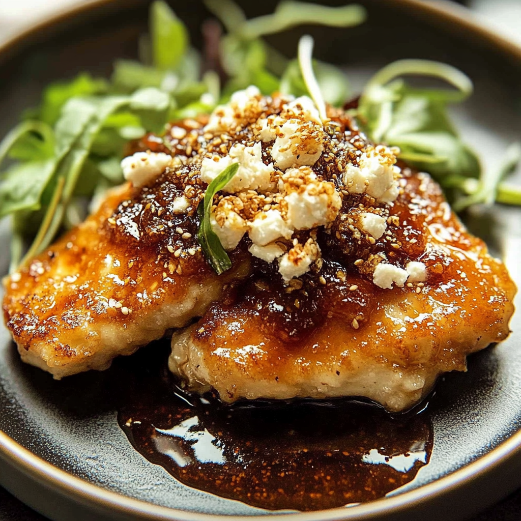 Recipe preparation for Hot Honey Infused Feta Chicken