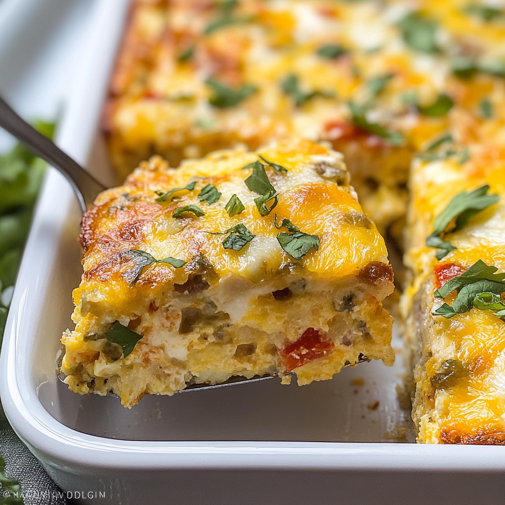 Recipe preparation for Breakfast Hash Brown and Egg Casserole