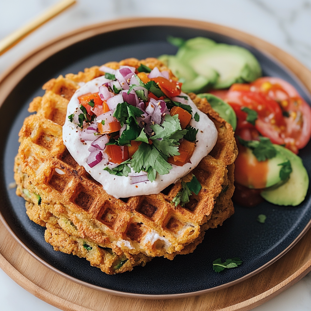 Recipe preparation for Waffle Falafel