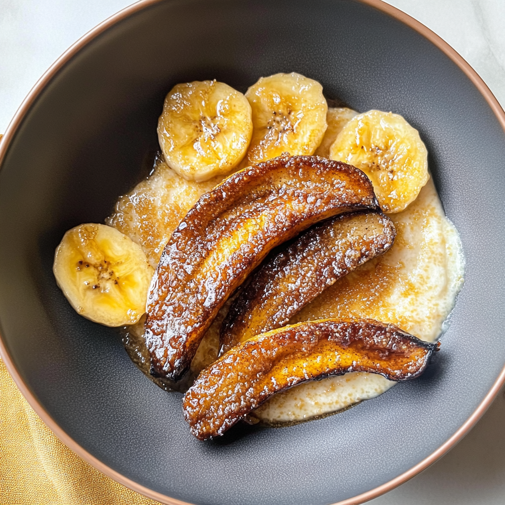 Recipe preparation for Air Fryer Caramelized Bananas