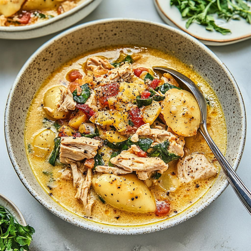 Recipe preparation for Creamy Marry Me Chicken Soup