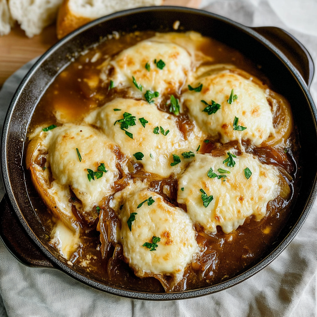 Recipe preparation for Crockpot French Onion Soup