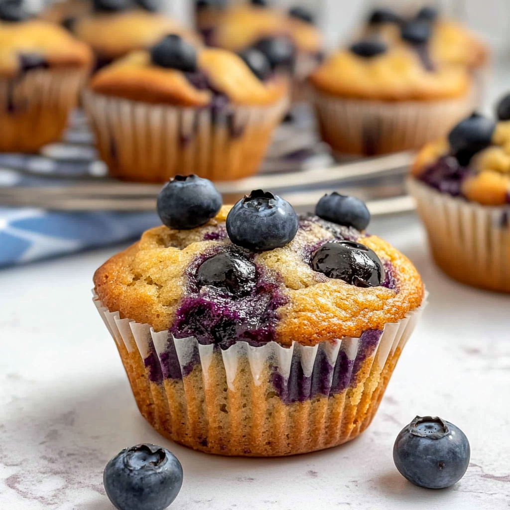 Recipe preparation for mini blueberry banana muffins