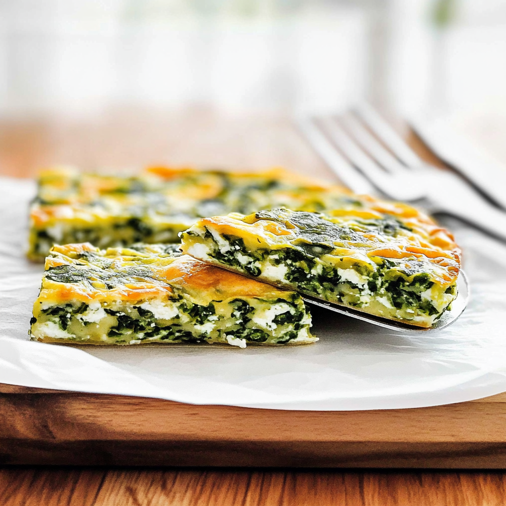 Recipe preparation for spinach zucchini frittata fingers