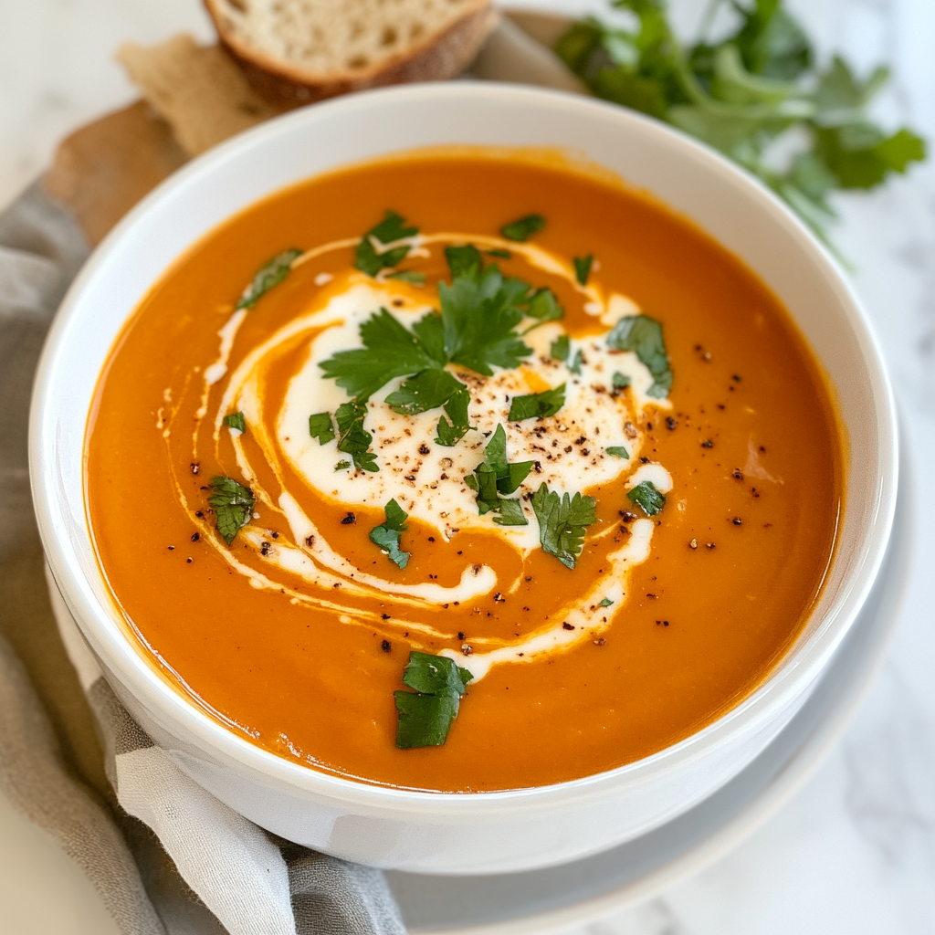 Recipe preparation for Roasted Butternut Squash & Sweet Potato Soup