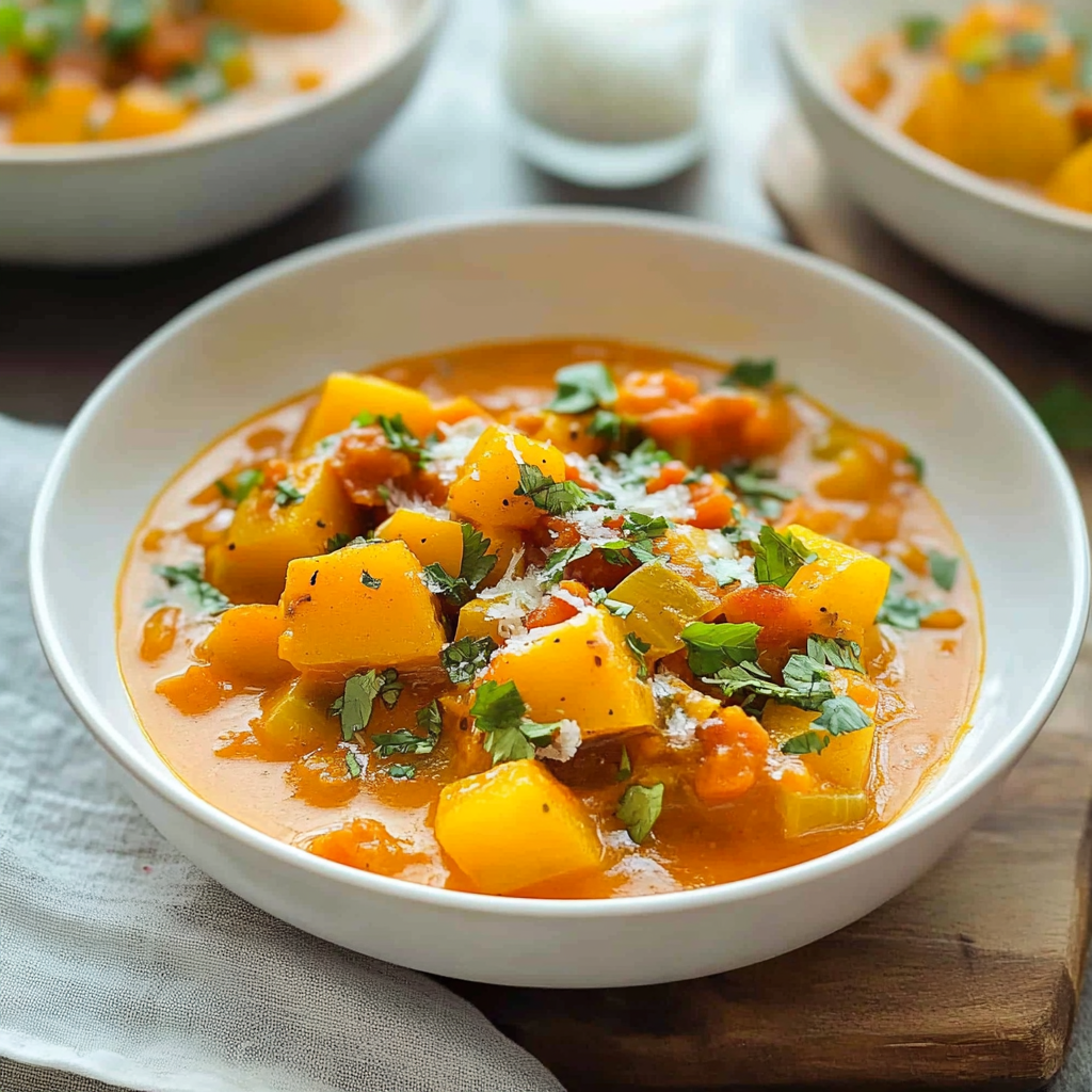 Recipe preparation for Butternut Squash Coconut Curry
