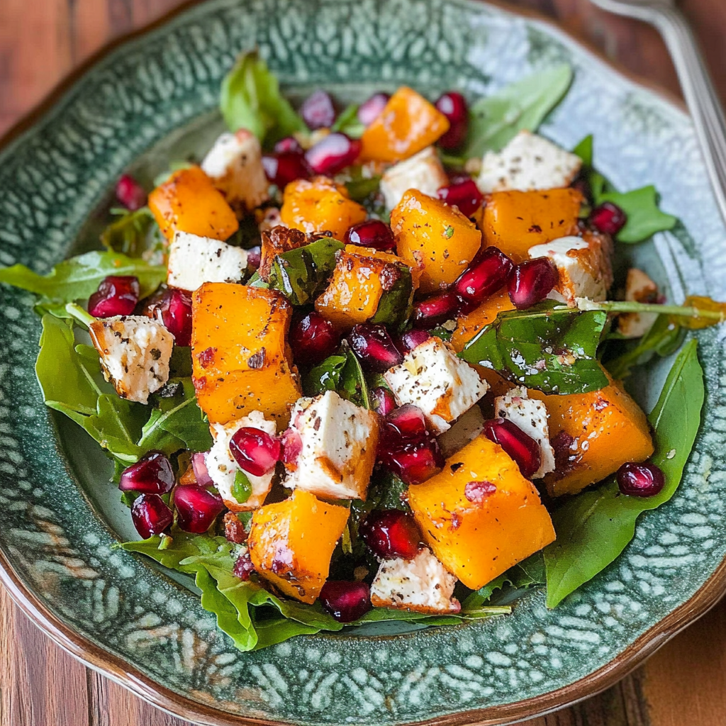 Recipe preparation for Butternut Squash and Pomegranate Salad