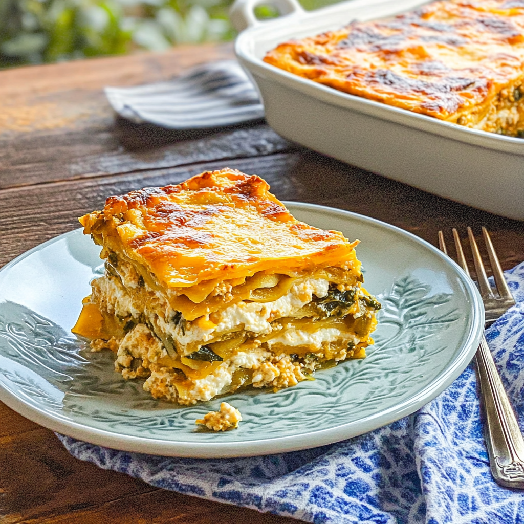 Recipe preparation for Cottage Cheese and Butternut Squash Lasagna