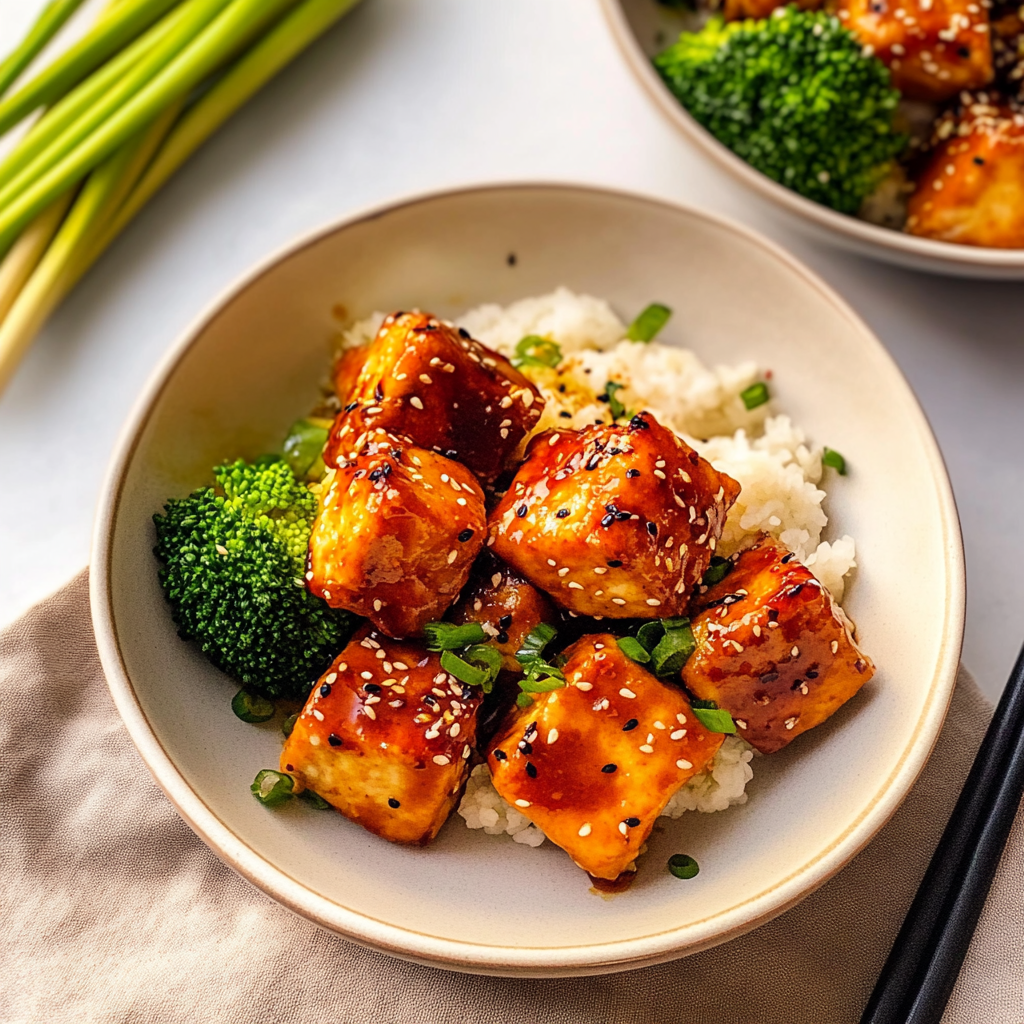 Recipe preparation for Crispy Gochujang Korean Tofu