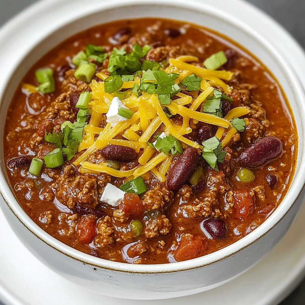 Recipe preparation for classic beef chili