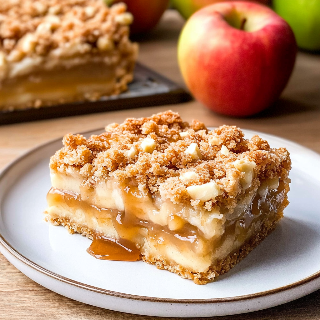 Recipe preparation for Caramel Apple Streusel Bars