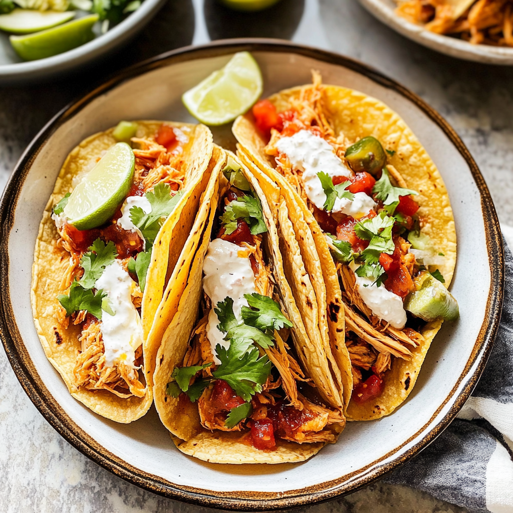Recipe preparation for Crockpot Chicken Tacos