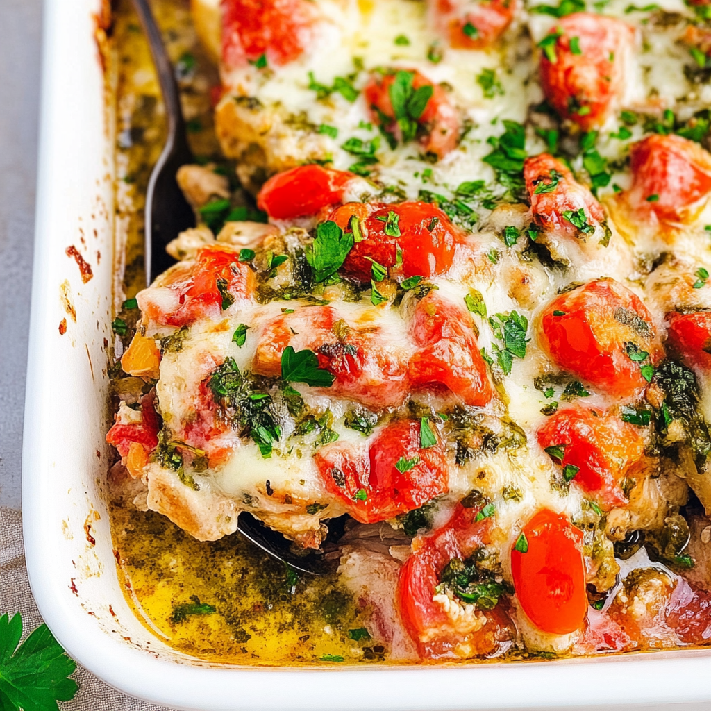 Recipe preparation for Salsa Fresca Chicken Bake