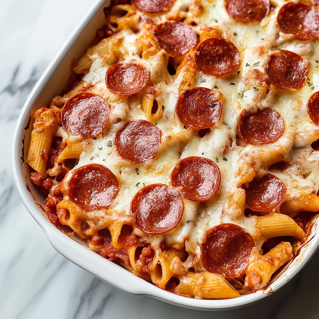 Recipe preparation for Pizza Pasta Casserole