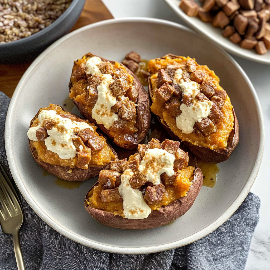 Recipe preparation for Baked Sweet Potatoes