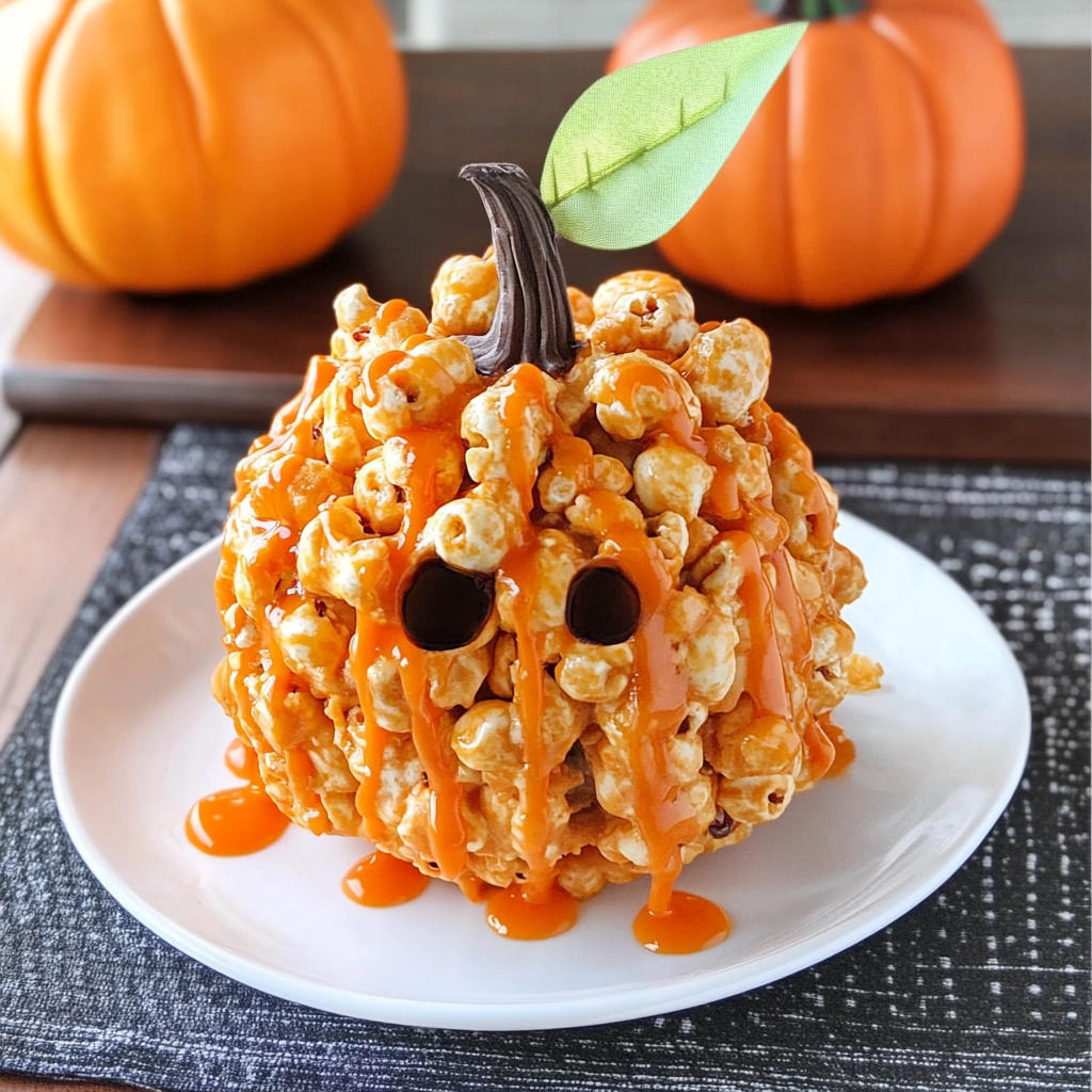 Recipe preparation for Jack-O’-Lantern Popcorn Balls