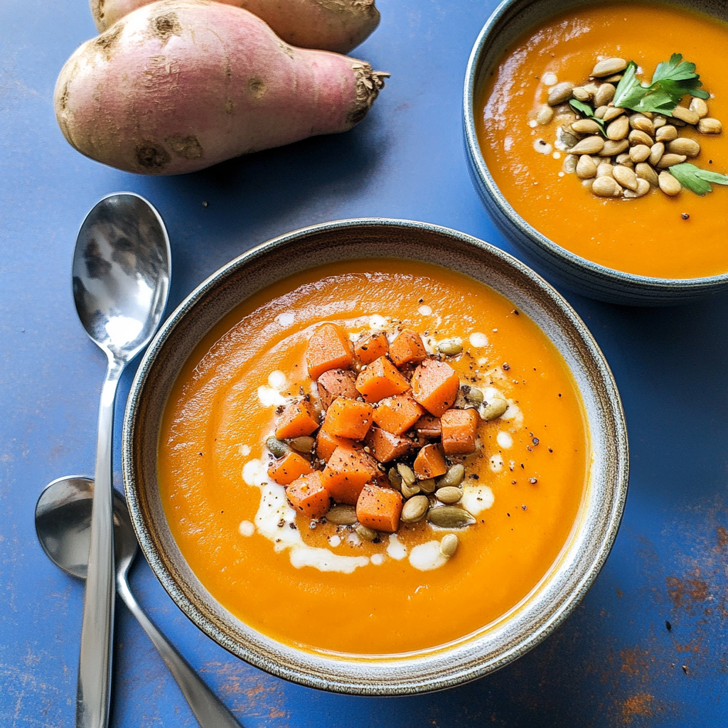 Recipe preparation for Sweet Potato & Carrot Soup