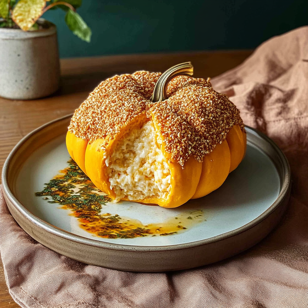 Recipe preparation for pumpkin-shaped cheese ball