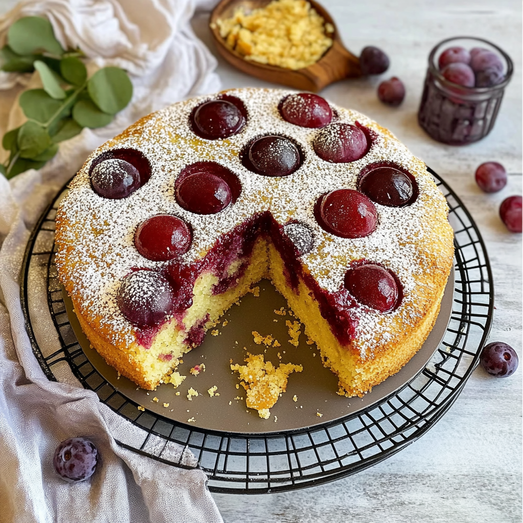 Recipe preparation for Plum & Almond Cake