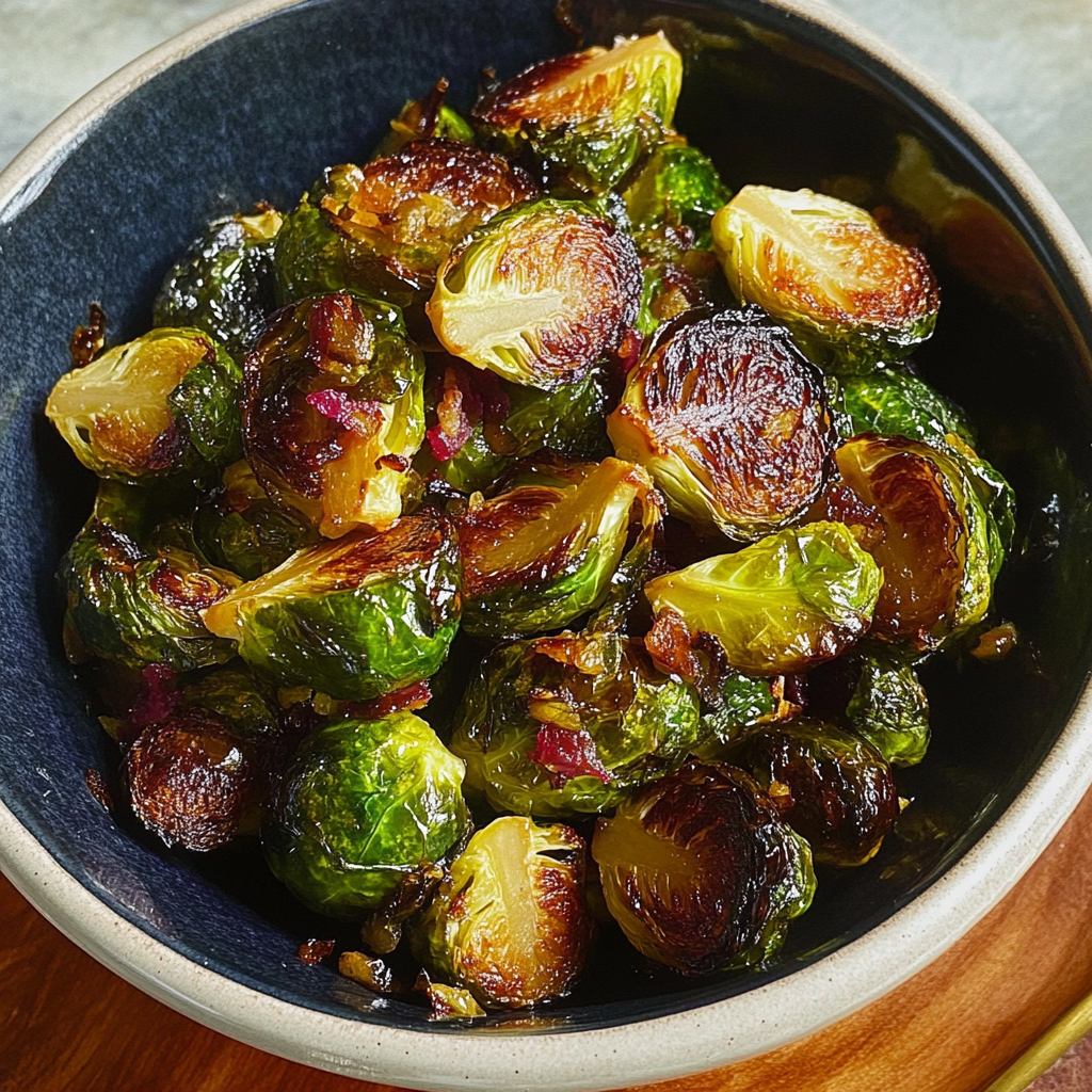 Recipe preparation for Roasted Brussel Sprouts with Maple